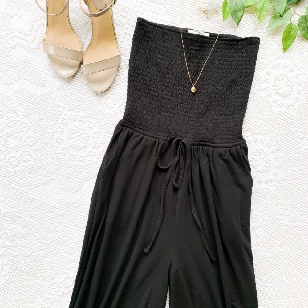 Smoked tube top jumpsuit
